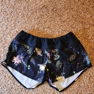 Oiselle Black Floral Women's Athletic Shorts